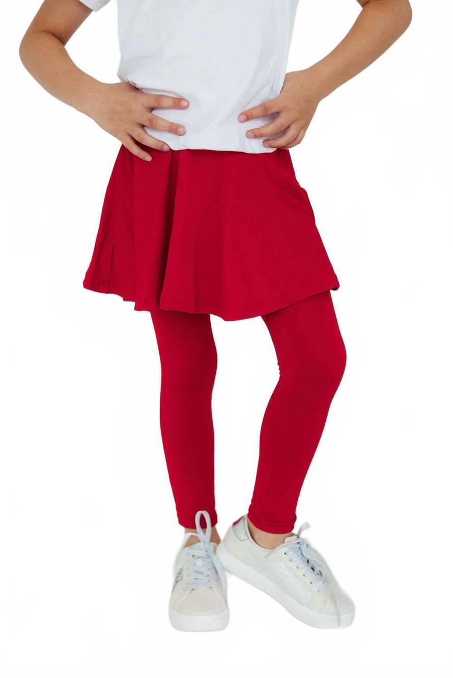 NEW MILA & ROSE girls skirted leggings in red